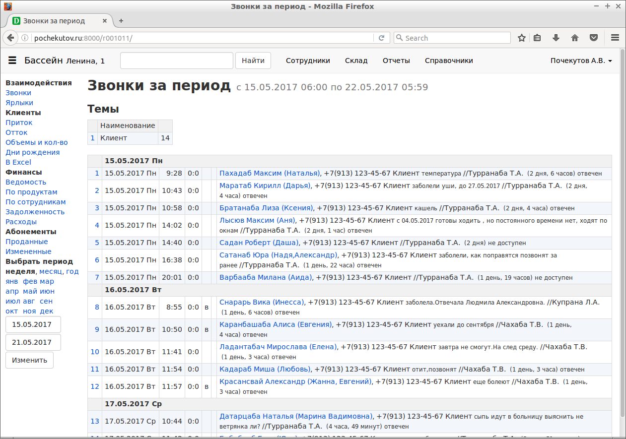 Звонки.