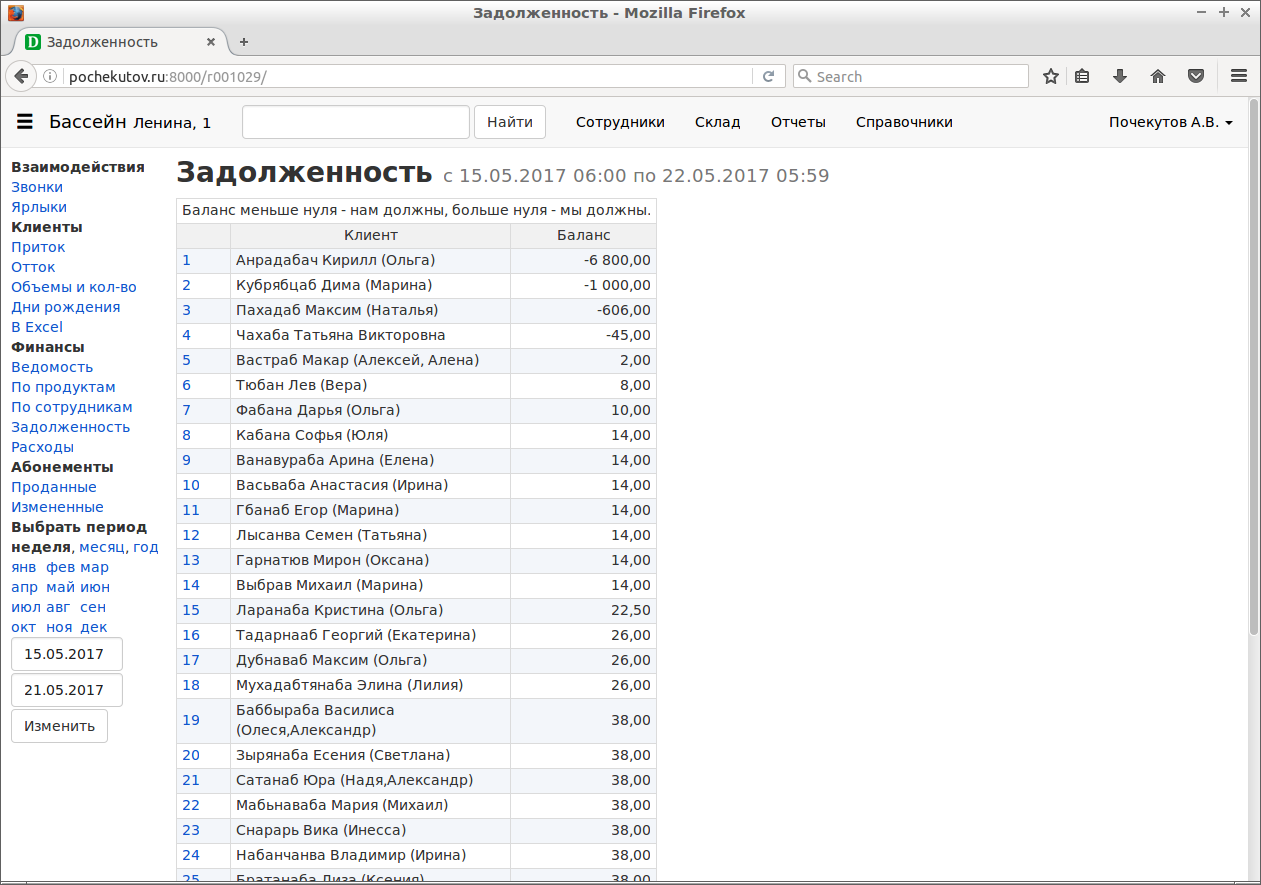 Задолженность.